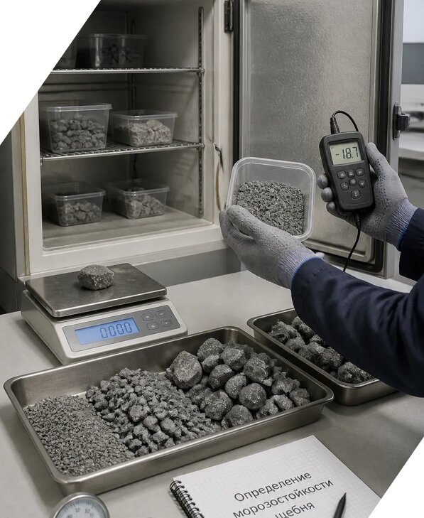 Определение морозостойкости щебня в Люберцах от 3682 р. | ЭкспертизаРоссия